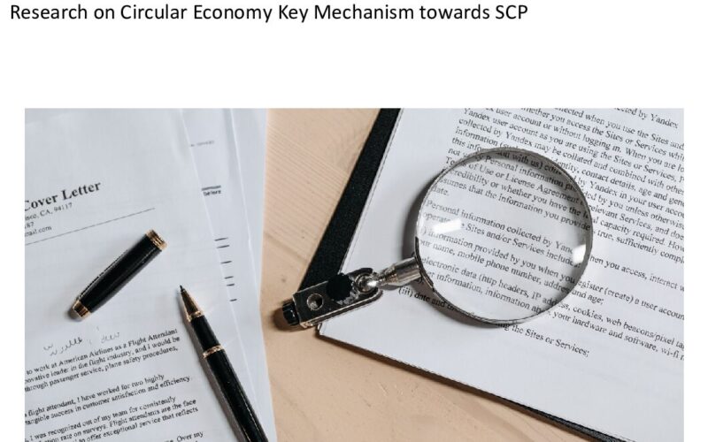 ToR for Research on Circular Economy Key Mechanism toward SCP  ￼